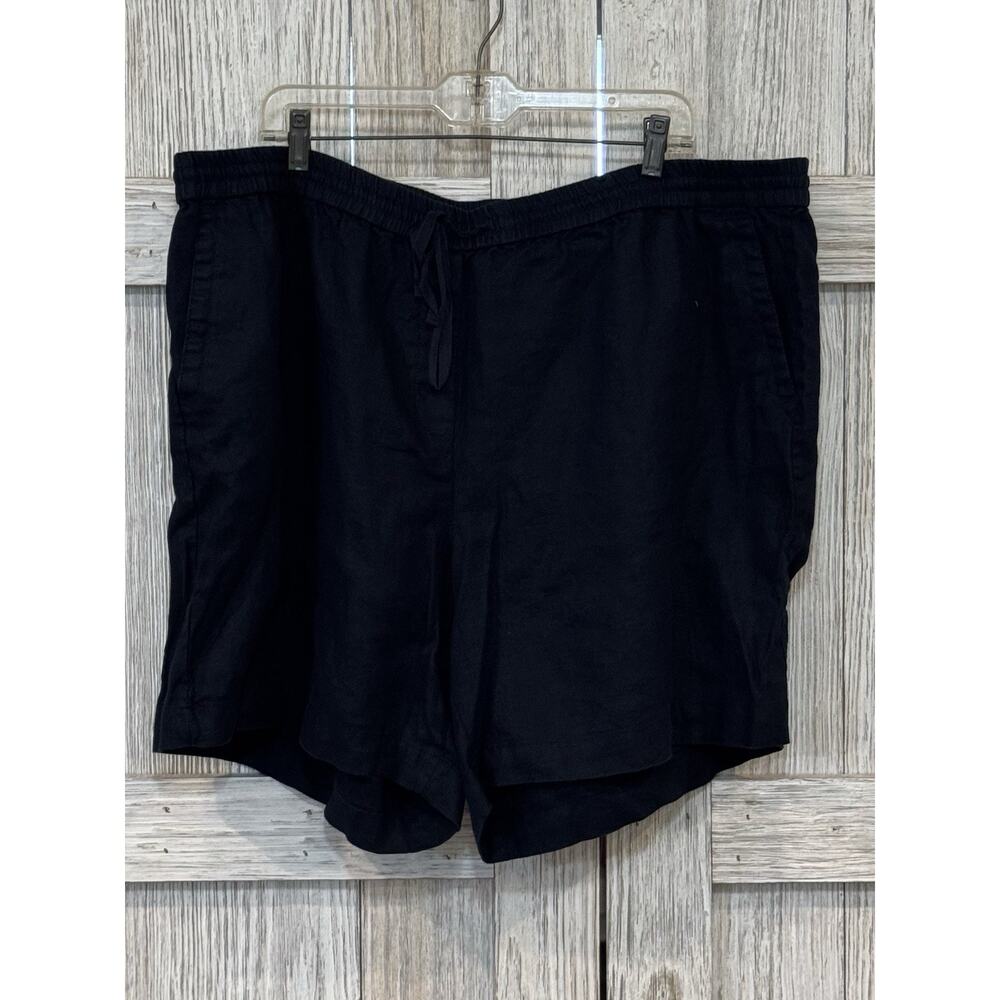 Talbots Women's Shorts Black Linen Size 3 XL Coastal 6" Inseam Large